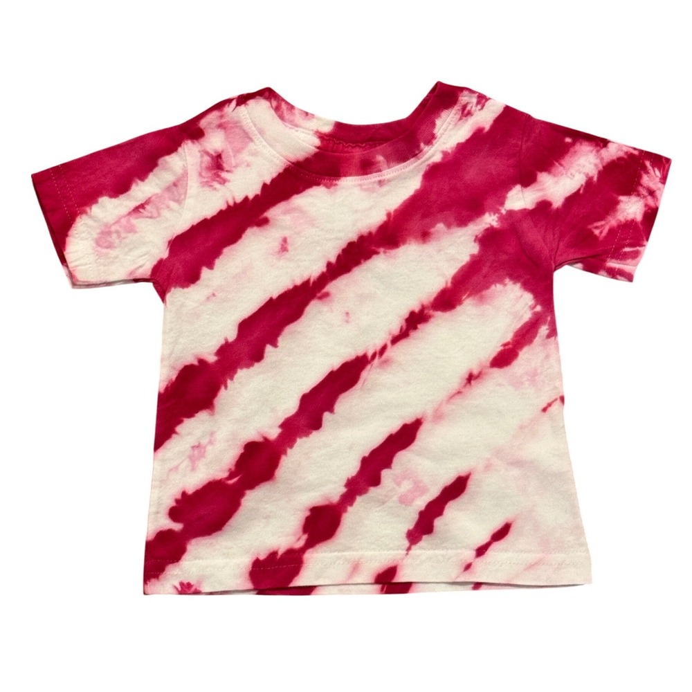 Pink & White Stripes Tie Dye 6 Mos Rabbit Skins